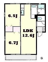 泉ハイツA 2LDKの間取図画像