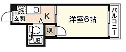 ウイング五日市駅前B棟 1Kの間取図画像