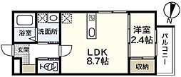 SEVENPROTE五日市駅前 1LDKの間取図画像