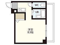 CASA東白島 ワンルームの間取図画像