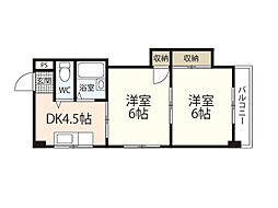 第5片山ビル 2DKの間取図画像