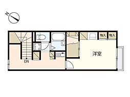 レオパレスレーブシャトー2 1Kの間取図画像