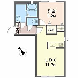 リアージュA 1LDKの間取図画像