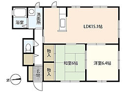 グリーンブランシェ 2LDKの間取図画像