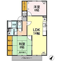 セジュール大谷B 2LDKの間取図画像