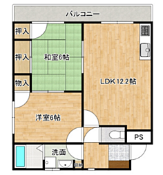 SY桃山 2LDKの間取図画像