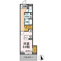 ヒロ・ブランシェ ワンルームの間取図画像