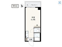 スカイハイツ3号 ワンルームの間取図画像