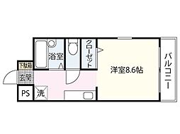 パティオ東荒神 1Kの間取図画像