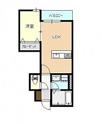 ポポラーレ中本 1LDKの間取図画像
