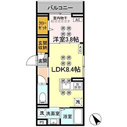 タウン庚午北 1LDKの間取図画像