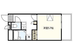 レオパレス花上 1Kの間取図画像