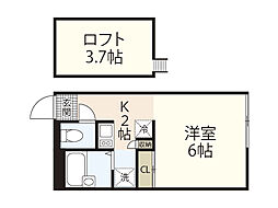 グリーンパーク 1Kの間取図画像