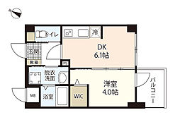 AR庚午南R1 1DKの間取図画像