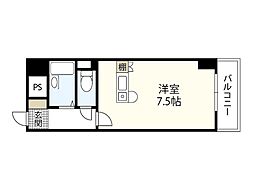 ヴェルソーヤスダ ワンルームの間取図画像