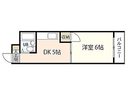 メゾン.ド山崎 1DKの間取図画像