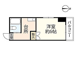 クレセントコマチ 1Kの間取図画像
