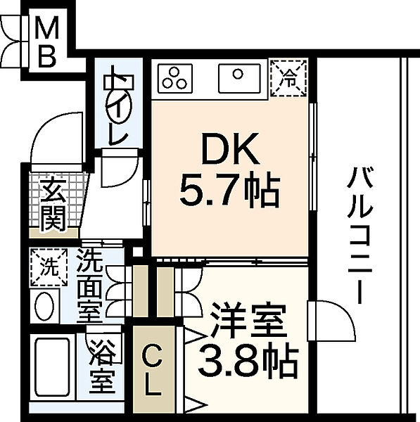 ＣＨＡＮＣＥ　ｋｏｍａｃｈｉ ｜広島県広島市中区小町(賃貸マンション1DK・4階・30.20㎡)の写真 その2