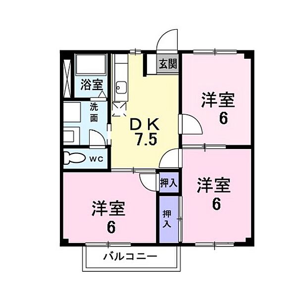 アーバン落合 0201｜広島県広島市安佐北区落合南2丁目(賃貸アパート3DK・2階・53.00㎡)の写真 その2