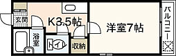 パルコープ五日市 4階1Kの間取り