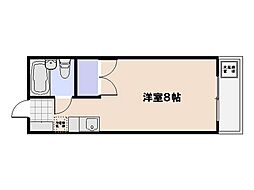 サンリブ五日市 3階ワンルームの間取り