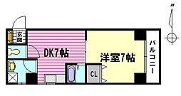福助堂ビル 5階1DKの間取り