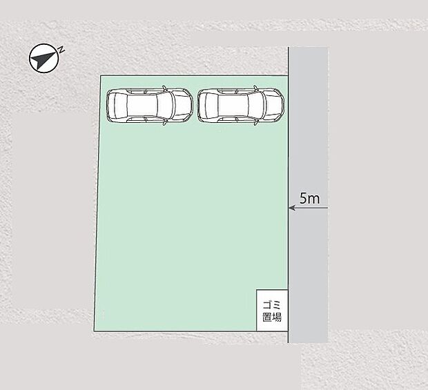<区画図>土地面積32坪 カースペース2台駐車可能です。