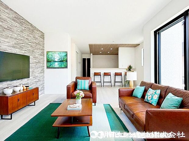 ＜リビング＞広々としているＬＤＫ17帖です。（家具イメージ）