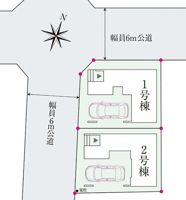 ＜全体区画図＞全2棟　1号棟
