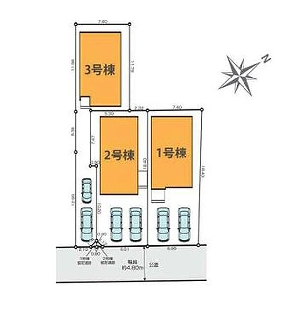 <全体区画図>全3棟 3号棟