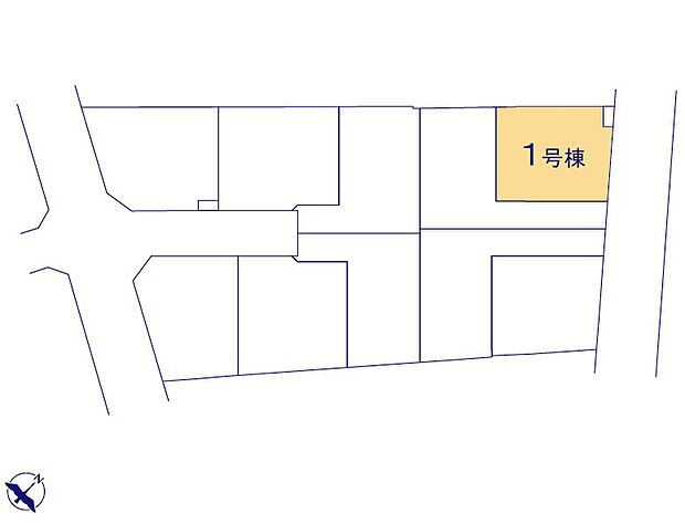 <区画図>区画整理地内の幅員6m道路に面して車のすれ違いも楽にできます。