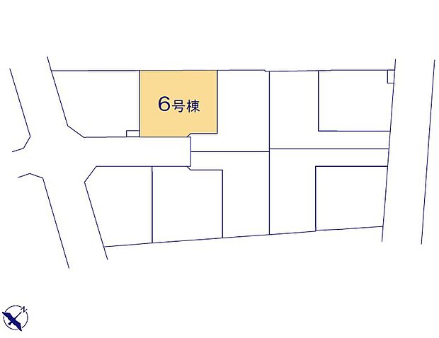 <区画図>全10棟 6号棟カースペース並列2台