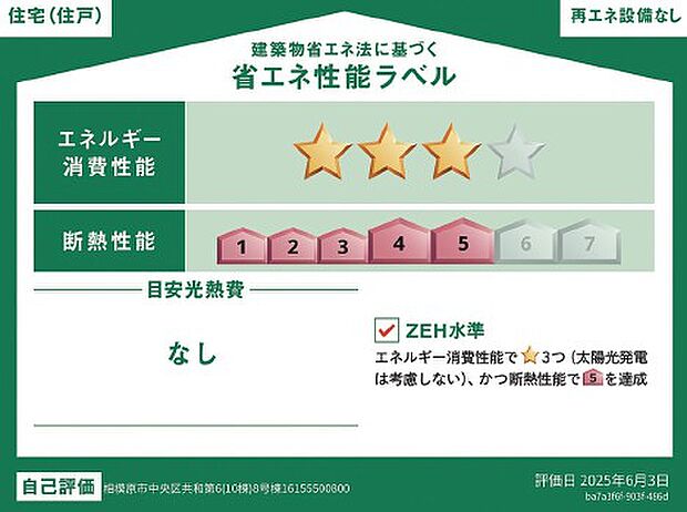 <省エネ性能ラベル>ZEH水準
