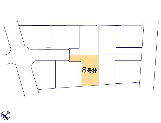 <区画図>全10棟 8号棟カースペース2台有り