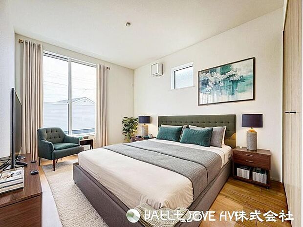 ＜洋室＞バルコニーに面した明るい洋室6帖です。（家具イメージ）