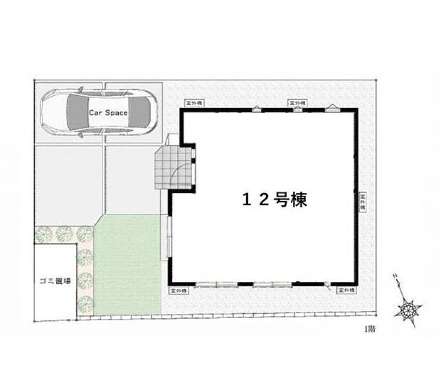 ＜区画図＞ゆとりの土地面積36坪　お庭もあります。