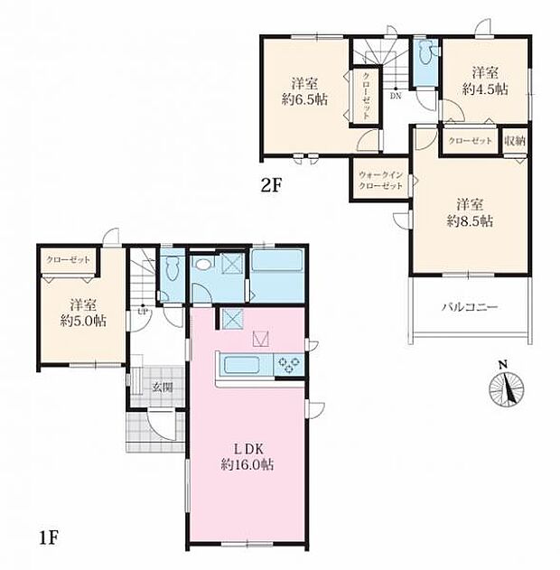 <間取図>独立した洋室のある4LDK