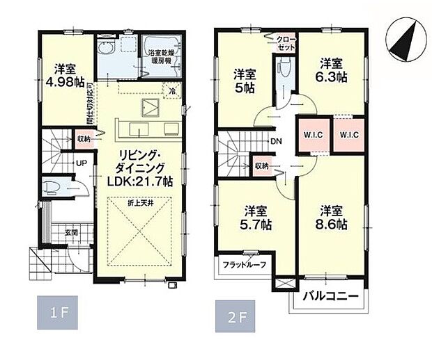 <間取図>大家族様に喜んでいただける5LDKの間取です。