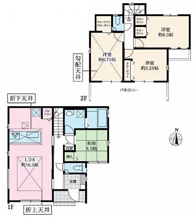 ＜間取図＞独立した和室のある4ＬＤＫの間取です。