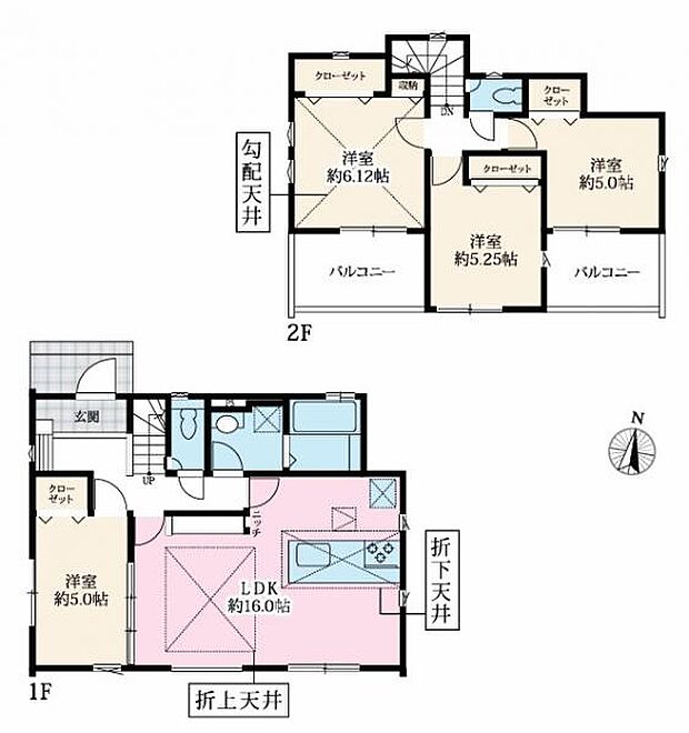 ＜間取図＞全居室南向きの4ＬＤＫです。