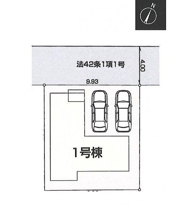 ＜区画図＞カースペース並列2台駐車可能です。