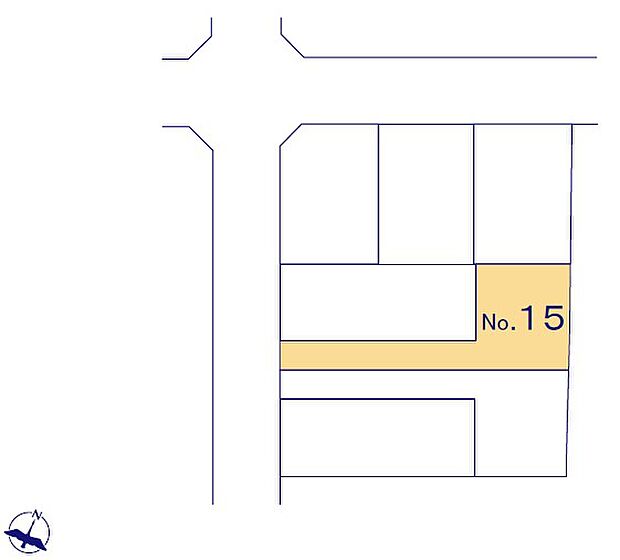<区画図>区画整理地内の幅員6m道路に面しています。