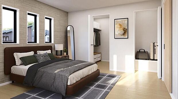 <主寝室>主寝室8帖にはご夫婦で使えるウォークインクローゼットもあり便利です。