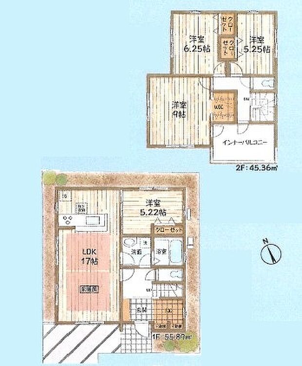 ＜間取図＞収納豊富な4ＬＤＫ＆インナーバルコニー