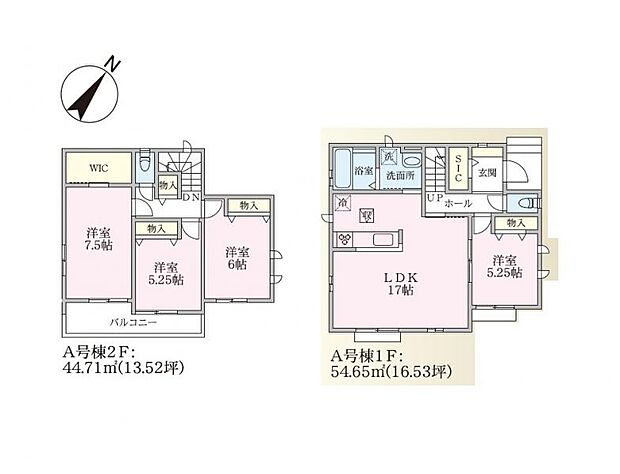 ＜間取図＞全居室東南向きの4ＬＤＫ