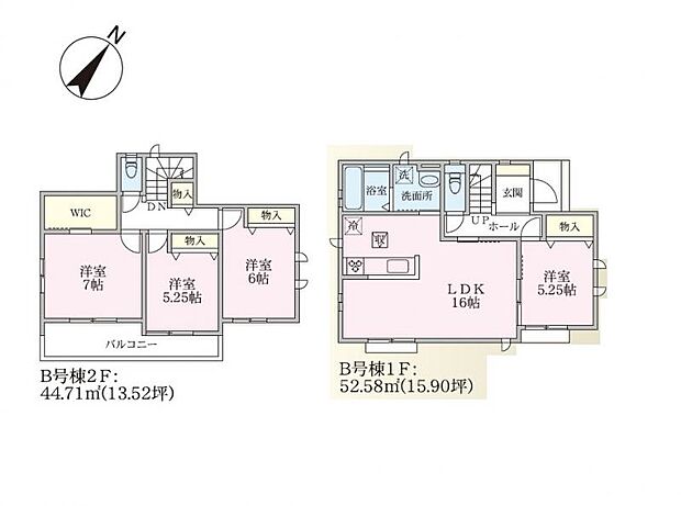 <間取図>全居室東南向きの4LDKです。