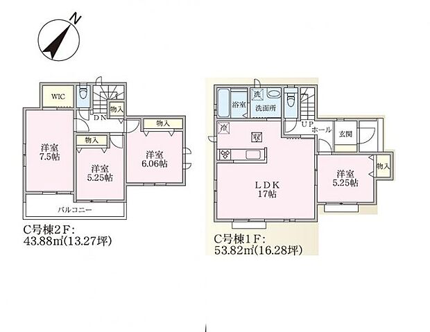 <間取図>全居室東南向きの明るい4LDK