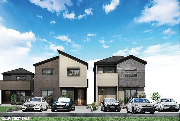 <完成予想イメージパース>ゆったりとした敷地50坪で開放感があります。