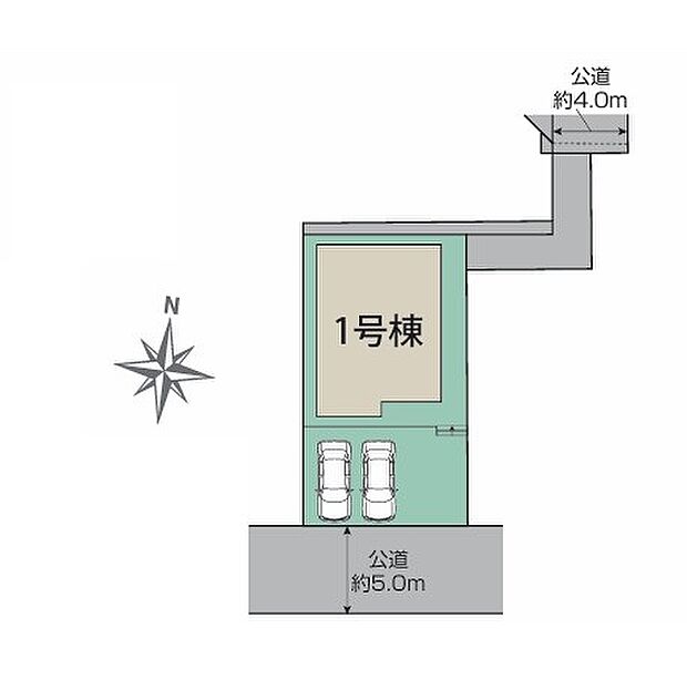 ＜区画図＞カースペースには車並列3台駐車可能です。