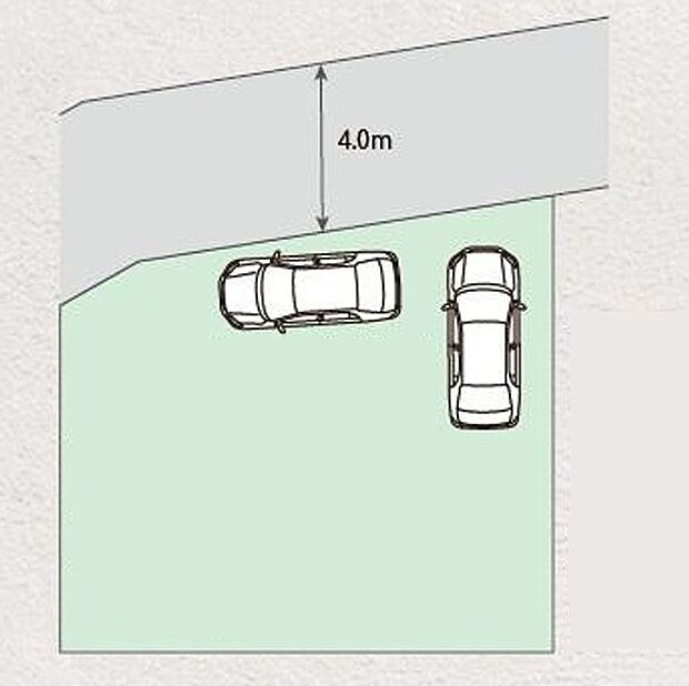 <区画図>土地面積36坪でカースペース車2台駐車可能です。